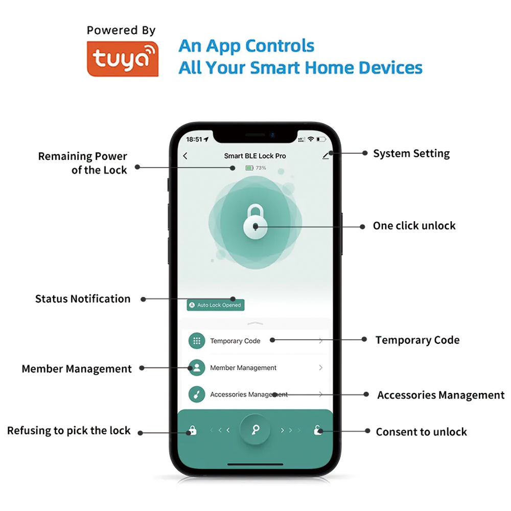 TYSH Tuya Smart Automatic Secu - Smart Door Lock Wifi reseña y precio
